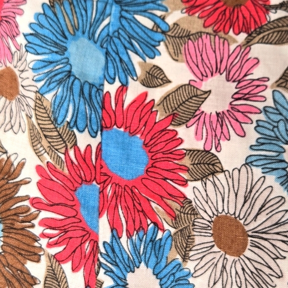 Boden Colorful Floral A Line Pleated Linen Fit Flare Vacation Twee Skirt Size 8 - Picture 4 of 9